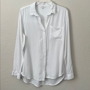 Beachlunchlounge Crisp White Collared Shirt in Size L